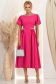 Rochie fuchsia midi in clos cu aplicatii stralucitoare - StarShinerS 1 - StarShinerS.ro
