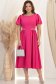 Rochie fuchsia midi in clos cu aplicatii stralucitoare - StarShinerS 1 - StarShinerS.ro