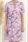 Rochie din viscoza roz imprimata până la genunchi clos cu elastic in talie - StarShinerS 5 - StarShinerS.ro