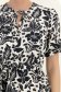 Rochie din viscoza neagra imprimata până la genunchi clos cu elastic in talie - StarShinerS 4 - StarShinerS.ro