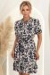 Rochie din viscoza neagra imprimata până la genunchi clos cu elastic in talie - StarShinerS 1 - StarShinerS.ro