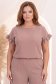 Bluza dama cu maneca scurta din viscoza si in mocha cu volanase - StarShinerS 1 - StarShinerS.ro