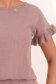 Bluza dama cu maneca scurta din viscoza si in mocha cu volanase - StarShinerS 4 - StarShinerS.ro