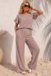 Pantaloni din viscoza si in mocha lungi cu buzunare- StarShinerS