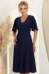 Rochie din viscoza si in bleumarin midi in clini- StarShinerS 2 - StarShinerS.ro