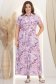 Rochie din viscoza roz imprimata lunga cu croi larg si buzunare- StarShinerS 1 - StarShinerS.ro