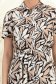 Rochie din viscoza mocha imprimata lunga cu croi larg si buzunare- StarShinerS 2 - StarShinerS.ro