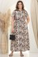Rochie din viscoza mocha imprimata lunga cu croi larg si buzunare- StarShinerS 1 - StarShinerS.ro