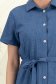 Rochie din in si viscoza bleumarin lunga cu un croi drept si buzunare - StarShinerS 3 - StarShinerS.ro