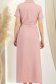 Rochie din in si viscoza roz pudra lunga cu un croi drept si buzunare - StarShinerS 4 - StarShinerS.ro