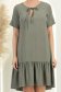 Rochie din viscoza si in kaki scurta cu croi larg - StarShinerS 3 - StarShinerS.ro