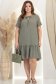 Rochie din viscoza si in kaki scurta cu croi larg - StarShinerS 1 - StarShinerS.ro