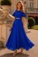 Rochie din voal albastra lunga in clos cu un cordon accesorizat- StarShinerS 1 - StarShinerS.ro