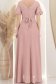 Rochie din voal roz pudra lunga in clos cu un cordon accesorizat- StarShinerS 3 - StarShinerS.ro