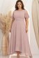 Rochie din voal roz pudra lunga in clos cu un cordon accesorizat- StarShinerS 1 - StarShinerS.ro