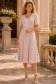 Rochie din viscoza si in mocha midi in clos cu buzunare laterale - StarShinerS 1 - StarShinerS.ro
