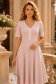 Rochie din viscoza si in mocha midi in clos cu buzunare laterale - StarShinerS 2 - StarShinerS.ro