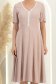 Rochie din viscoza si in mocha midi in clos cu buzunare laterale - StarShinerS 4 - StarShinerS.ro