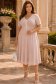 Rochie din viscoza si in mocha midi in clos cu buzunare laterale - StarShinerS 1 - StarShinerS.ro