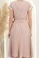 Rochie din viscoza si in mocha midi clos cu elastic in talie - StarShinerS 5 - StarShinerS.ro