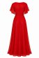 Rochie din voal cu sclipici rosie lunga in clos cu brosa florala- StarShinerS 6 - StarShinerS.ro