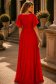 Rochie din voal cu sclipici rosie lunga in clos cu brosa florala- StarShinerS 3 - StarShinerS.ro
