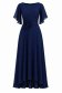 Rochie din voal cu sclipici bleumarin lunga in clos cu brosa florala- StarShinerS 4 - StarShinerS.ro