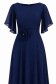 Rochie din voal cu sclipici bleumarin lunga in clos cu brosa florala- StarShinerS 5 - StarShinerS.ro