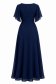 Rochie din voal cu sclipici bleumarin lunga in clos cu brosa florala- StarShinerS 6 - StarShinerS.ro