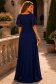 Rochie din voal cu sclipici bleumarin lunga in clos cu brosa florala- StarShinerS 3 - StarShinerS.ro