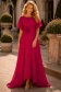 Rochie din voal cu sclipici fuchsia lunga in clos cu brosa florala- StarShinerS 2 - StarShinerS.ro