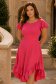 Rochie din viscoza roz asimetrica in clos - StarShinerS 1 - StarShinerS.ro