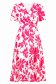 Rochie din material subtire roz midi in clos imprimata floral- StarShinerS 4 - StarShinerS.ro