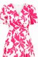 Rochie din material subtire roz midi in clos imprimata floral- StarShinerS 5 - StarShinerS.ro