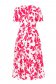 Rochie din material subtire roz midi in clos imprimata floral- StarShinerS 6 - StarShinerS.ro