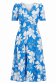 Rochie din material subtire albastra midi in clos imprimata floral- StarShinerS 4 - StarShinerS.ro