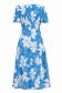 Rochie din material subtire albastra midi in clos imprimata floral- StarShinerS 6 - StarShinerS.ro