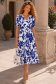 Rochie din material subtire bleumarin midi in clos imprimata floral- StarShinerS 1 - StarShinerS.ro