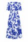 Rochie din material subtire bleumarin midi in clos imprimata floral- StarShinerS 6 - StarShinerS.ro