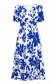 Rochie din material subtire bleumarin midi in clos imprimata floral- StarShinerS 4 - StarShinerS.ro