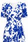 Rochie din material subtire bleumarin midi in clos imprimata floral- StarShinerS 5 - StarShinerS.ro