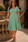 Rochie din viscoza mint midi in clos cu volanase la maneca - StarShinerS 1 - StarShinerS.ro