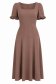 Rochie din viscoza mocha midi in clos cu volanase la maneca - StarShinerS 4 - StarShinerS.ro