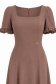 Rochie din viscoza mocha midi in clos cu volanase la maneca - StarShinerS 5 - StarShinerS.ro