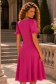 Rochie din viscoza fuchsia midi in clos cu volanase la maneca - StarShinerS 2 - StarShinerS.ro