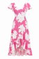 Rochie din viscoza asimetrica roz midi in clos imprimata - StarShinerS 5 - StarShinerS.ro