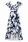 Rochie din viscoza asimetrica bleumarin midi in clos imprimata floral - StarShinerS 4 - StarShinerS.ro