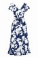 Rochie din viscoza asimetrica bleumarin midi in clos imprimata floral - StarShinerS 6 - StarShinerS.ro