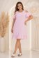 Rochie din viscoza si in roz deschis scurta cu croi larg si umeri decupati - StarShinerS 2 - StarShinerS.ro