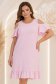Rochie din viscoza si in roz deschis scurta cu croi larg si umeri decupati - StarShinerS 1 - StarShinerS.ro